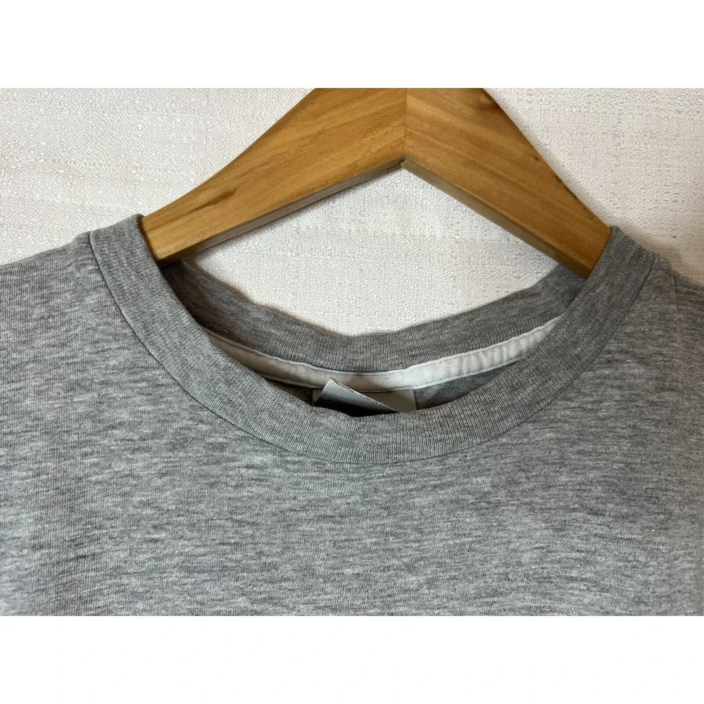 Vtg Nike Mens XL Solid Grey T-Shirt w/ White Embroidered Swoosh READ